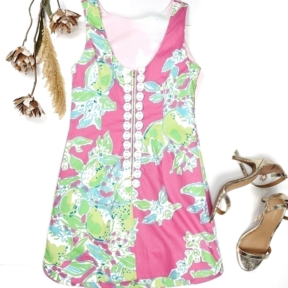 Lilly Pulitzer Pink Lime Dress Size 2 - Picture 2 of 16
